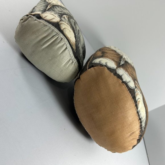 Vintage Set of 2 Tabby Cat Shaped Pillows Mother Kitten Plush 13" Brown 10" Grey - Picture 6 of 8